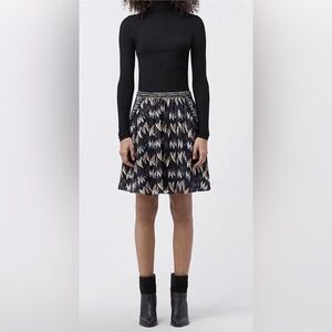 NWT Diane Von Furstenberg Marisa Multicolor Printed Chiffon Skirt Sz 14